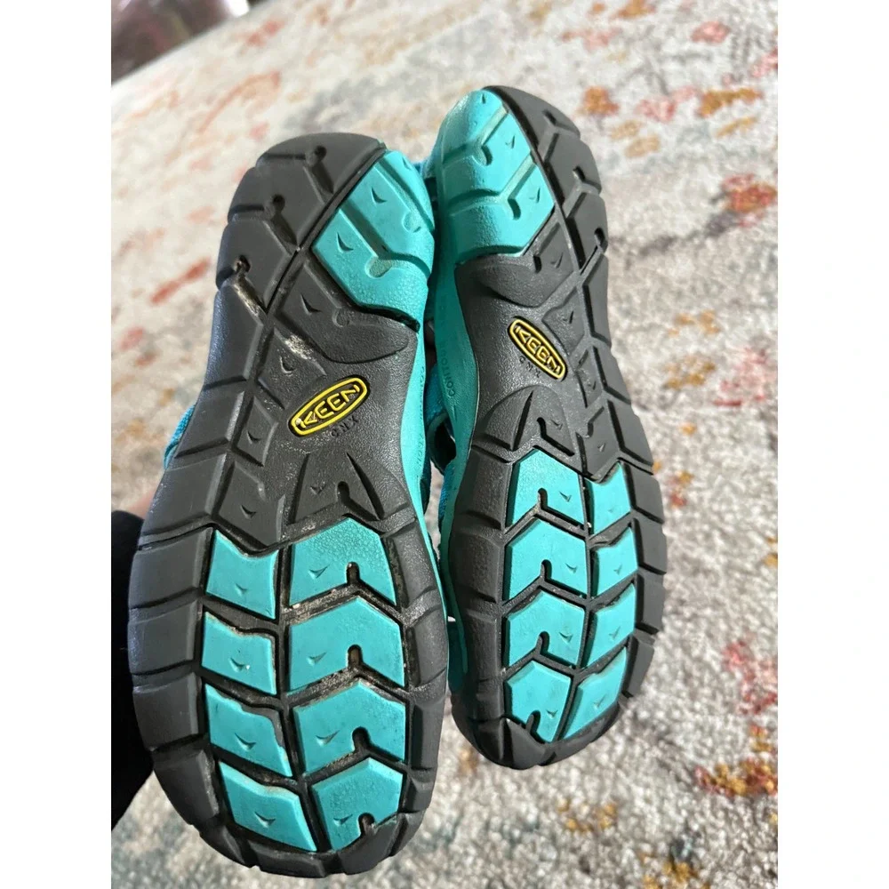 Keen CNX Kids Waterproof Sport Sandals Turquoise Blue 5 Big Kids Bungee‎ Lace